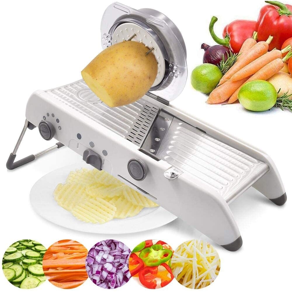 Frendorf | Mandoline Gemüseschneider – Professionelle Reibe mit Einstellbare 304 Edelstahl Klingen