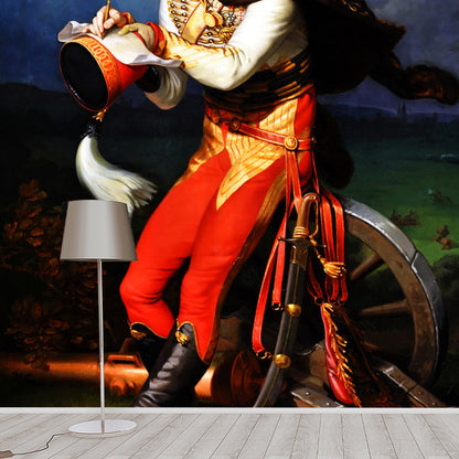 Frendorf | Braun und Rote Malerei Wandbild Tapete Wasserbeständig Wanddekor für Gästezimmer