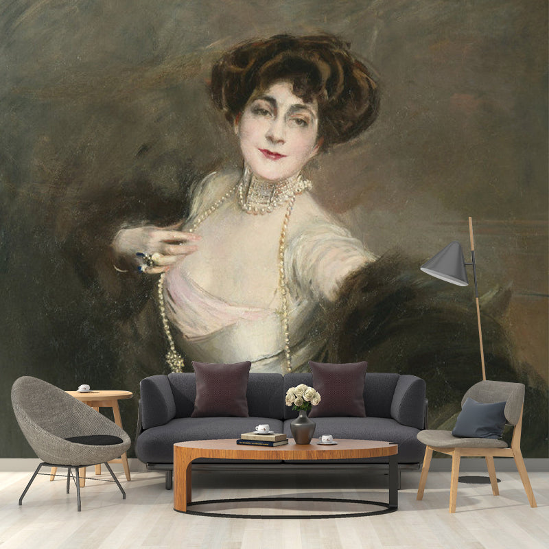 Künstlerische elegante Damen Wanddekoration maßgeschneiderte Größe Vliesstoff Wandbild für das Wohnzimmer