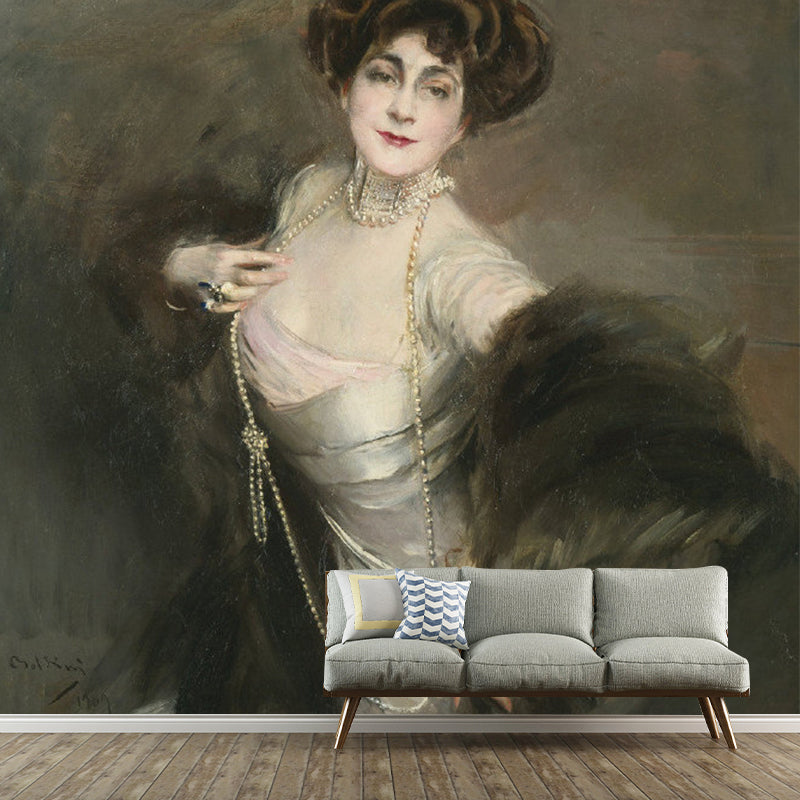 Künstlerische elegante Damen Wanddekoration maßgeschneiderte Größe Vliesstoff Wandbild für das Wohnzimmer