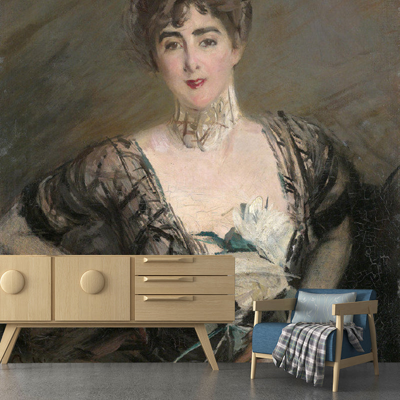 Braun Klassische Wandtapete Personalisierte Größe Fee Damen Wandverkleidung für Schlafzimmer