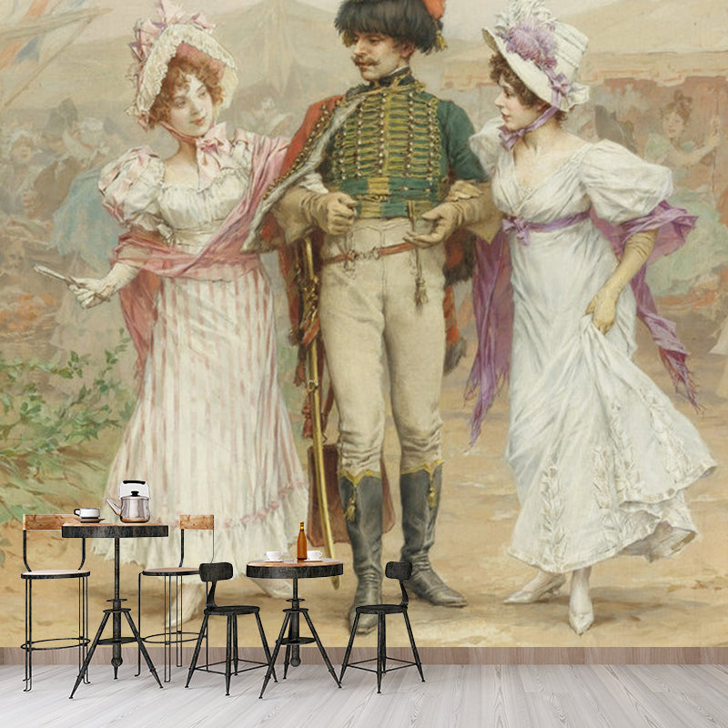 Frendorf | Wasserdicht Lady und Gentleman Wandtapete maßgeschneiderter Druck Klassische Wandkunst für die Heimdekoration