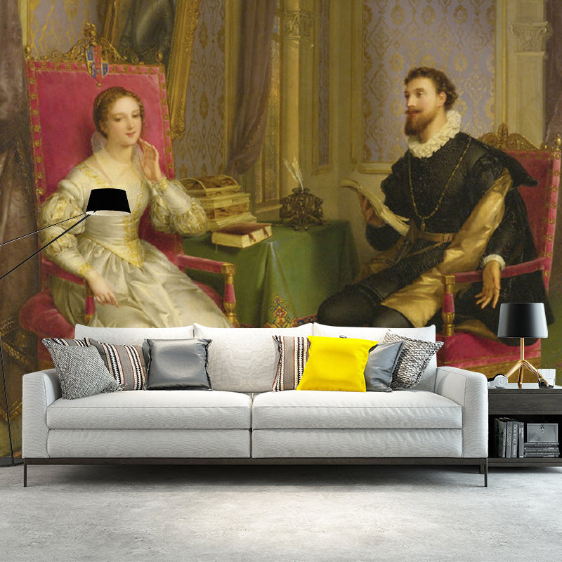 Frendorf | Dame und Herr Wandkunst für Gästezimmer Europäische Wandmalerei für Wohnzimmer