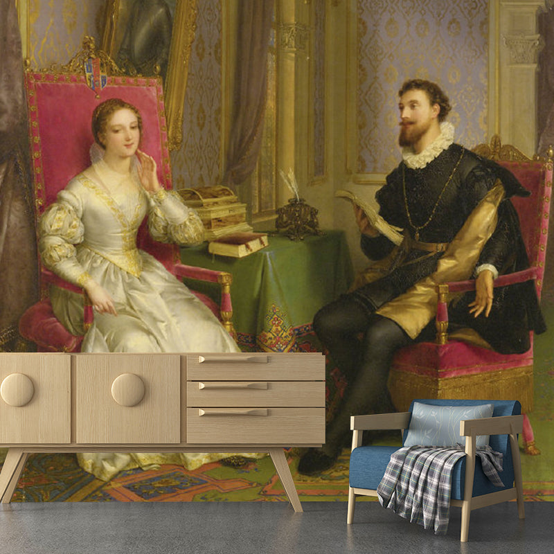 Frendorf | Dame und Herr Wandkunst für Gästezimmer Europäische Wandmalerei für Wohnzimmer