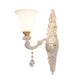 Frendorf | 1 Glühbirne Wandbeleuchtung mit aufwärts gerichteter Glockenschirm Weißglas Traditionelle Innenwandlampe Fixture