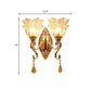 Frendorf | Gouden 2 Lichten Wandlamp Fixture Traditioneel Helder Kristal Glas Bloem Lampenkap Wandverlichting