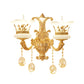 Frendorf | 1/2-Licht Gefrostete Glas Wandleuchte Mid-Century Gold Finish Blumen Nachttisch Wandleuchte