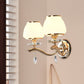 Frendorf | 1/2-Birnen Tapered Wandlicht Fixture Postmodern Weiß Glas Wand Scone Beleuchtung mit Kristall Tropfen
