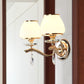 Frendorf | 1/2-Birnen Tapered Wandlicht Fixture Postmodern Weiß Glas Wand Scone Beleuchtung mit Kristall Tropfen