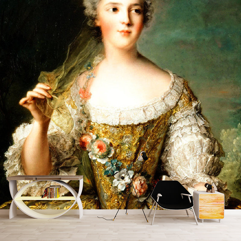 Frendorf | Braun und Weiß Nostalgisches Wandtapete Extra Groß Damen Wandverkleidung für Wohnzimmer