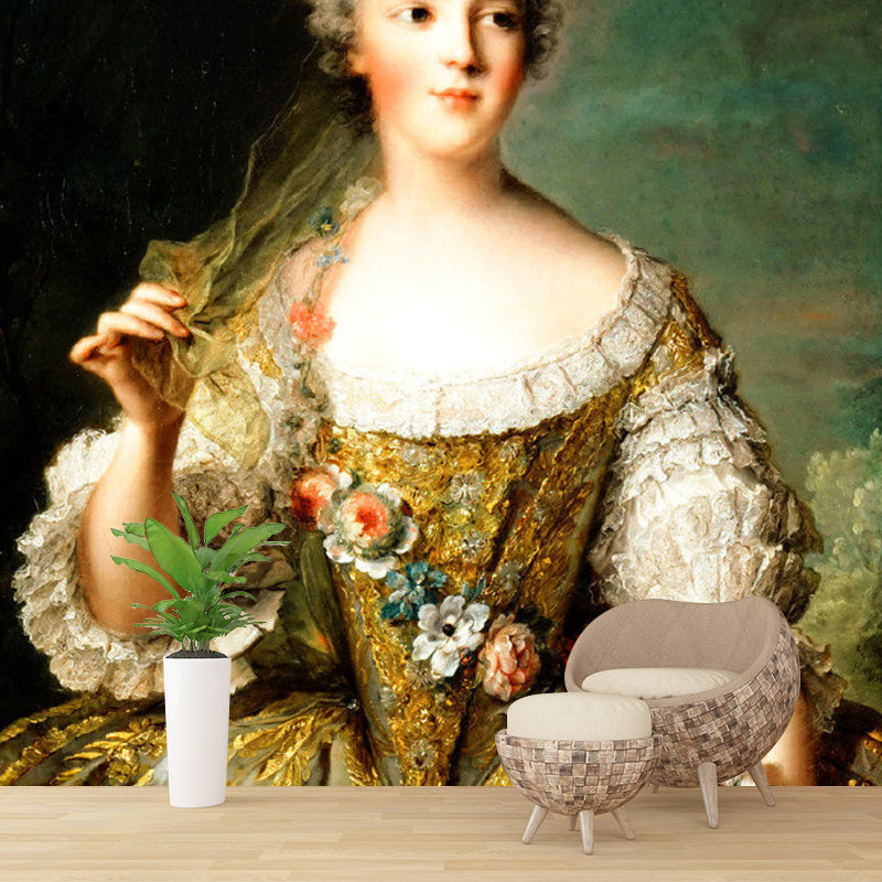 Frendorf | Braun und Weiß Nostalgisches Wandtapete Extra Groß Damen Wandverkleidung für Wohnzimmer