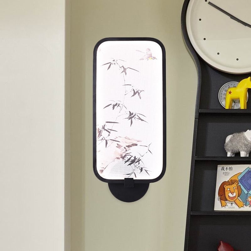 Frendorf | Bamboe Leaf/Berg PVC Wand Muurverlichting Aziatisch Zwart Geïntegreerd LED Wandgemonteerd Licht voor Woonkamer