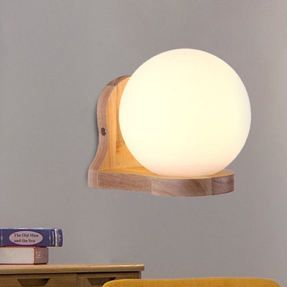Frendorf | Balkon Studie Kamer Bol Wandschildering Verlichting Melkglas 1 Licht Eenvoudige Stijl Witte Wandlamp