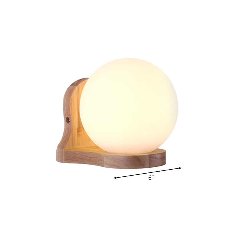 Frendorf | Balkon Studie Kamer Bol Wandschildering Verlichting Melkglas 1 Licht Eenvoudige Stijl Witte Wandlamp