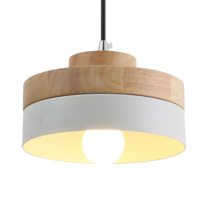 Macaron Loft Rund/Rechteck Pendelleuchte Einzelne Licht Holz Pendelleuchte für Esszimmer Buchhandlung