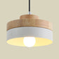 Macaron Loft Rund/Rechteck Pendelleuchte Einzelne Licht Holz Pendelleuchte für Esszimmer Buchhandlung