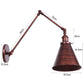Frendorf | Metall Schwarz/Rost Wandmontage Licht Flachschirm 1 Glühbirne Industrie Stil Wandleuchte mit Schwenkarm