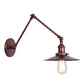 Frendorf | Metall Schwarz/Rost Wandmontage Licht Flachschirm 1 Glühbirne Industrie Stil Wandleuchte mit Schwenkarm