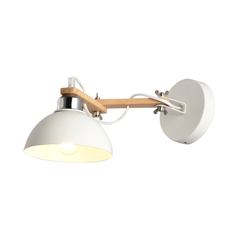 Frendorf | Schwarz/Weiß Kuppel-Schirm Wandmontage Leuchte Nordic Style Metall 1 Licht Korridor Wandbeleuchtung Leuchte