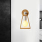 Frendorf | 1 Kopf drehbare Trapez Wandlampe modernes Design beige Holz Wandleuchte für Schlafzimmer
