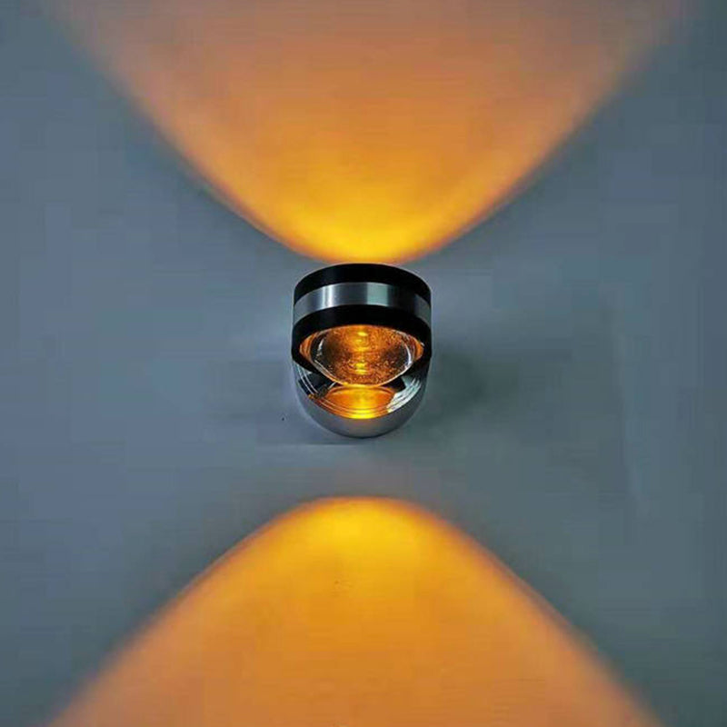 Frendorf | Ball Mini Wandlamp Minimalistisch Kristal LED Wandarmatuur in Chroom voor Slaapkamer, Blauw/Paars/Rood Licht