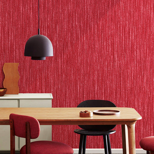 Postmoderne Streifen Tapete 33' x 20,5" Zeitgenössische Wanddekoration für den Hochzeitsraum in leuchtendem Rot