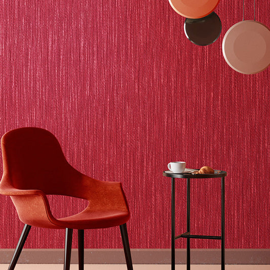 Postmoderne Streifen Tapete 33' x 20,5" Zeitgenössische Wanddekoration für den Hochzeitsraum in leuchtendem Rot