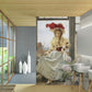 Frendorf | Bloesems en Lady Wandbekleding voor Slaapkamer Mid-Century Muurschildering, Gepersonaliseerde Maat Beschikbaar