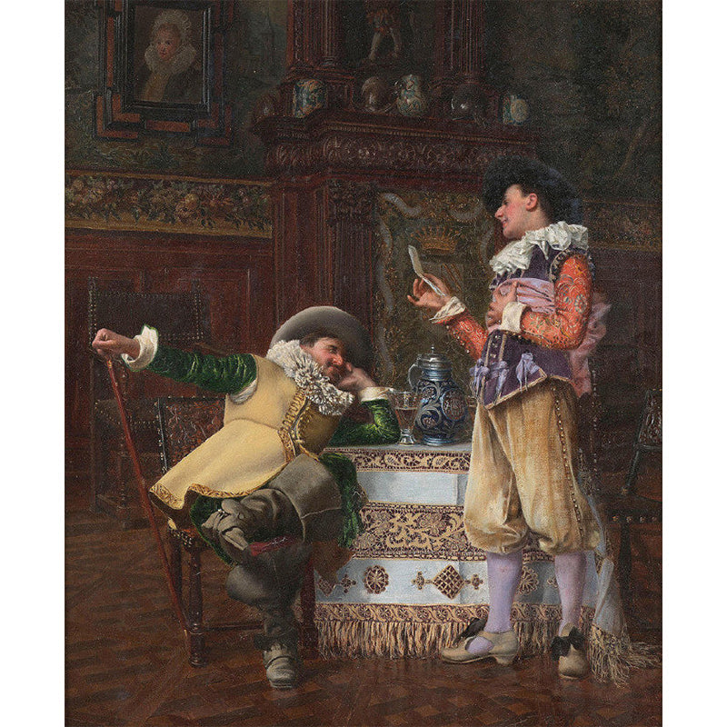 Retro Genteel Man Wanddekoration für das Esszimmer, maßgeschneiderte Wandmural-Aufkleber in Braun