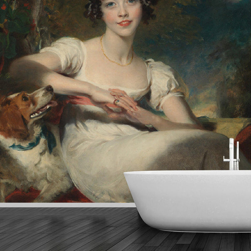 Klassische Lady Maria Conyngham Wandmalereien Weiße und Graue Schlafzimmer Wandkunst, Maßgeschneidert