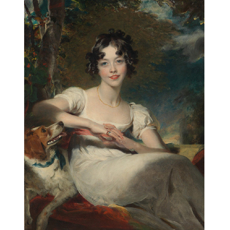 Klassische Lady Maria Conyngham Wandmalereien Weiße und Graue Schlafzimmer Wandkunst, Maßgeschneidert