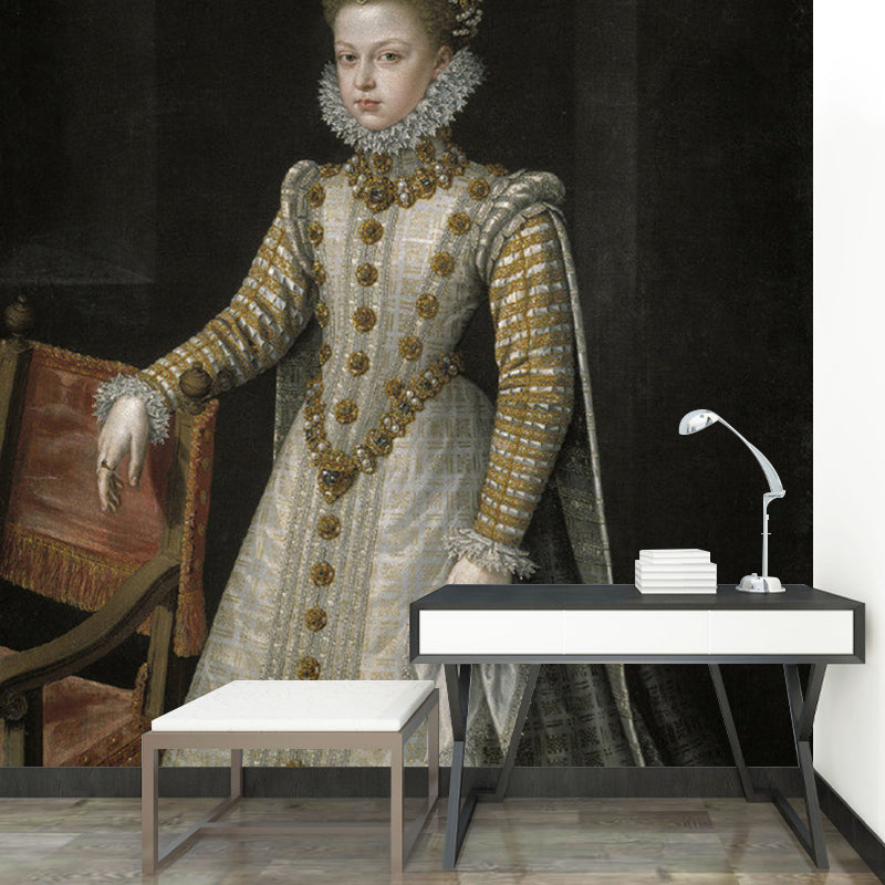 Frendorf | Braun Princess Clara Eugenia Wandmalereien Porträt Viktorianisch Feuchtigkeitsbeständige Wanddeko für Flur