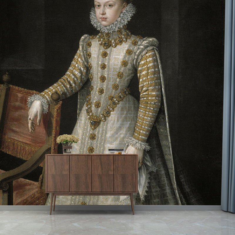 Frendorf | Braun Princess Clara Eugenia Wandmalereien Porträt Viktorianisch Feuchtigkeitsbeständige Wanddeko für Flur