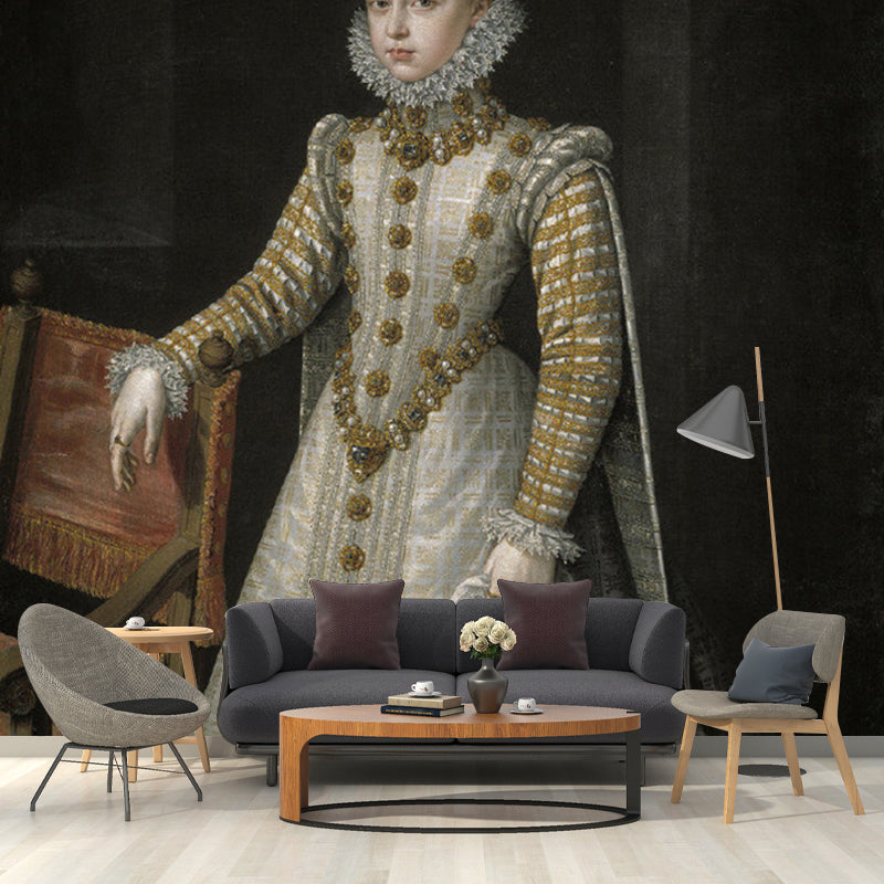 Frendorf | Braun Princess Clara Eugenia Wandmalereien Porträt Viktorianisch Feuchtigkeitsbeständige Wanddeko für Flur