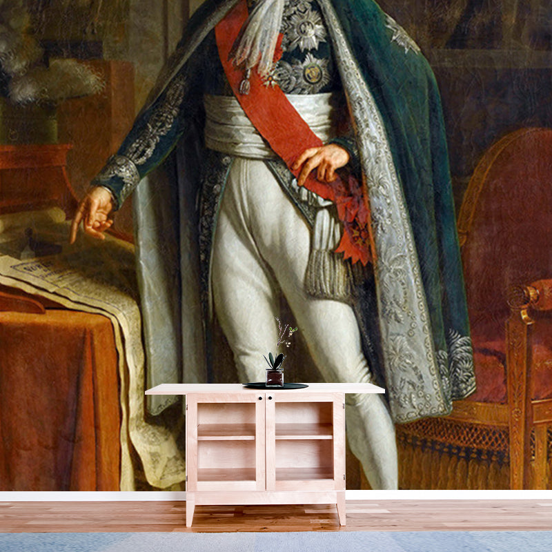 Porträt Louis Alexandre Berthier Wandklassik Vliesmaterial Wanddeko in Blau-Weiß