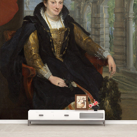 Frendorf | Braun Isabella Brant Wandmalereien Porträt Klassisch Fleckenresistente Wandverkleidung