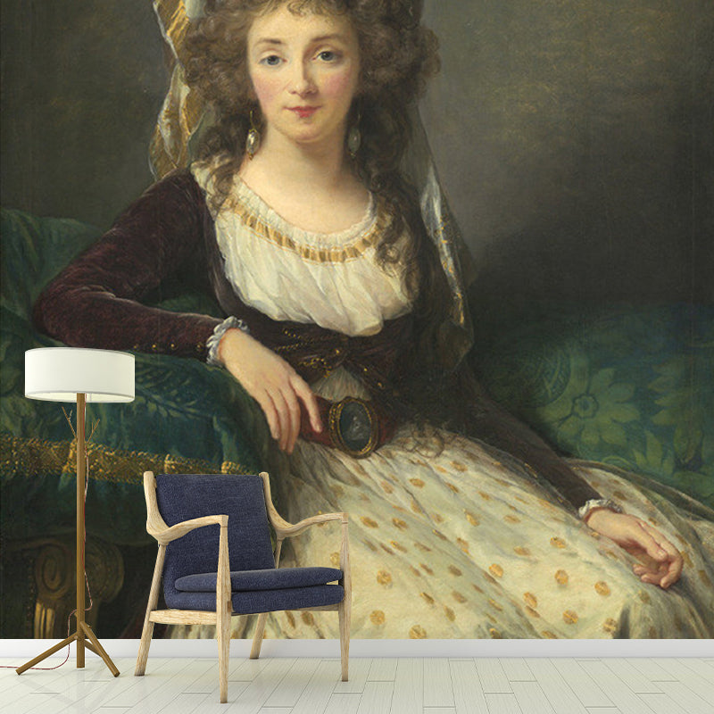 Frendorf | Braun Louise Elisabeth Wandbilder Porträt Vintage Wasserdichte Wandverkleidung für das Wohnzimmer