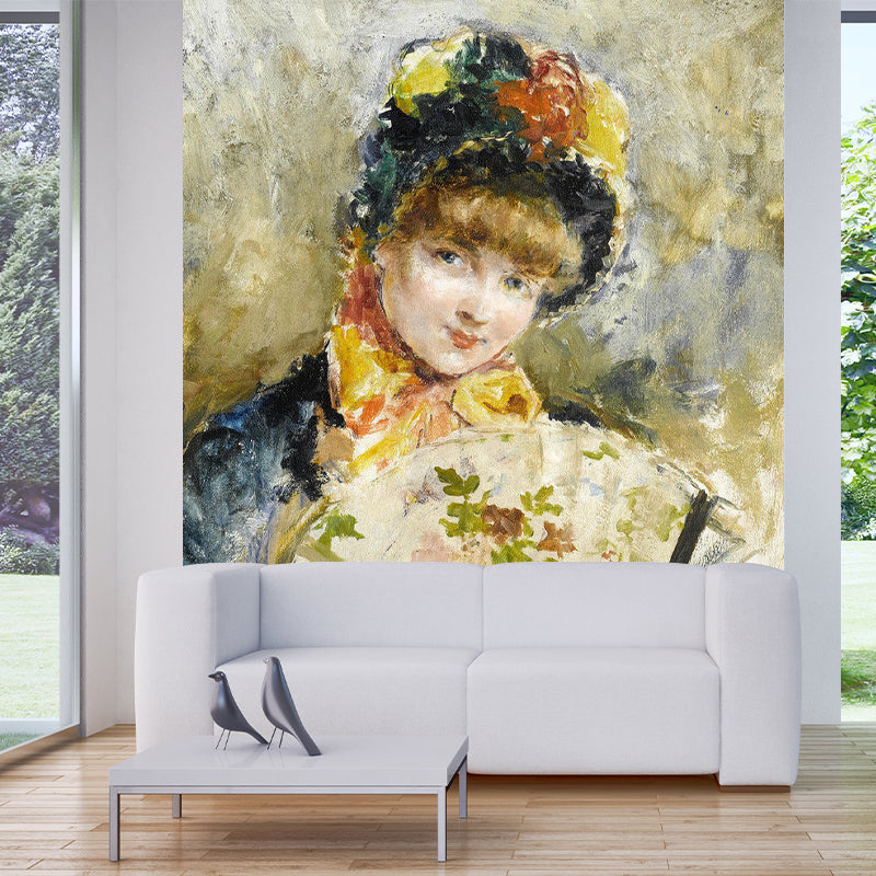Braune Europäische Wandkunst individuell bedruckte glamouröse Damen Wandtapete Aufkleber für das Schlafzimmer