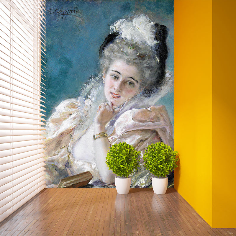 Frendorf | Vochtbestendige Elegante Meisje Wandbekleding Persoonlijke Maat Retro Muurpapier voor Eetkamer