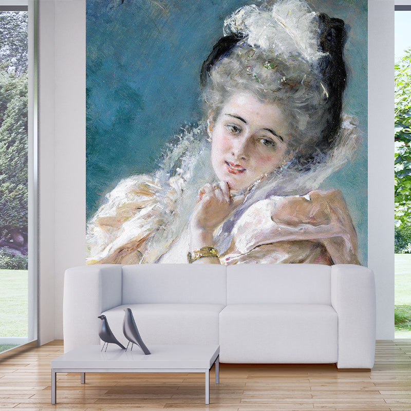 Frendorf | Vochtbestendige Elegante Meisje Wandbekleding Persoonlijke Maat Retro Muurpapier voor Eetkamer