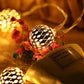 Solar-Lichterkette, marokkanischer Ball, bunte LED-Weihnachtsbeleuchtung, Eisenkugeln, Dekoration für den Außenbereich