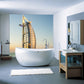 Frendorf | Moderne Riesen Segelschiff Wandmalereien für das Badezimmer Vollformat Wandkunst in Blau und Braun