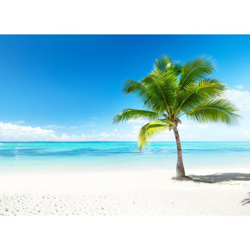 Frendorf | Blauw-Groene Tropische Behang Muren Gepersonaliseerde Kust Palmboom Muurdecor voor Thuis