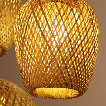 Frendorf | BambooHaven Hängeleuchte | Rustikaler Stil | Handgefertigt | Umweltfreundliche Bambuslampe | Dekorative Pendelleuchte