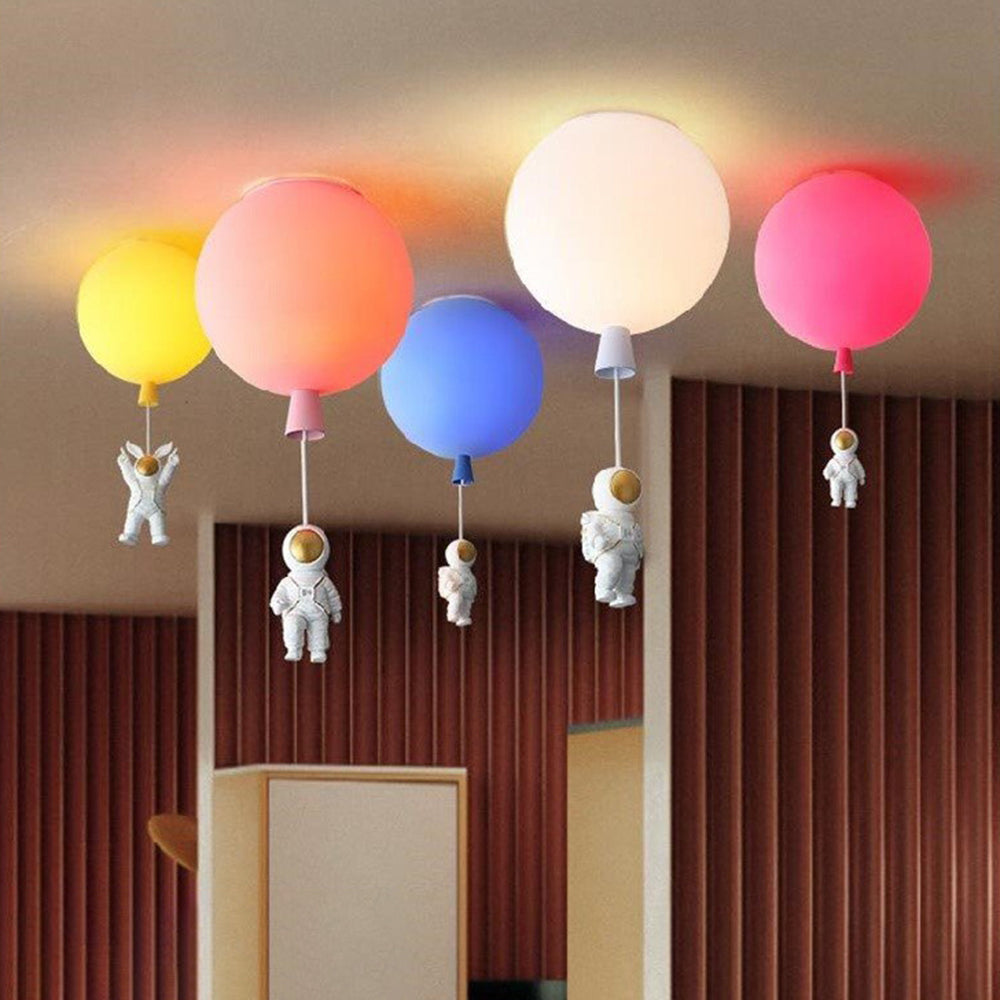 Frendorf | DreamScape | Moderne Mond/Astronauten LED Deckenlampe Acryl Grau/Weiß/Rosa/Rot/Grün/Gelb/Blau/Orange
