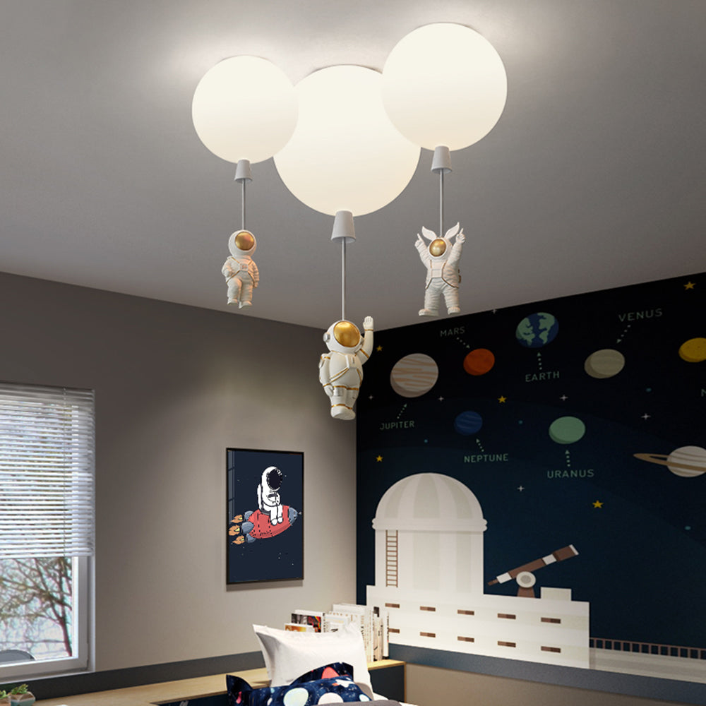 Frendorf | DreamScape | Moderne Mond/Astronauten LED Deckenlampe Acryl Grau/Weiß/Rosa/Rot/Grün/Gelb/Blau/Orange