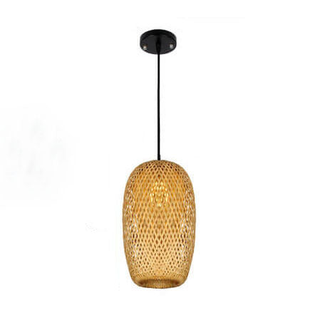 Frendorf | BambooHaven Hängeleuchte | Rustikaler Stil | Handgefertigt | Umweltfreundliche Bambuslampe | Dekorative Pendelleuchte