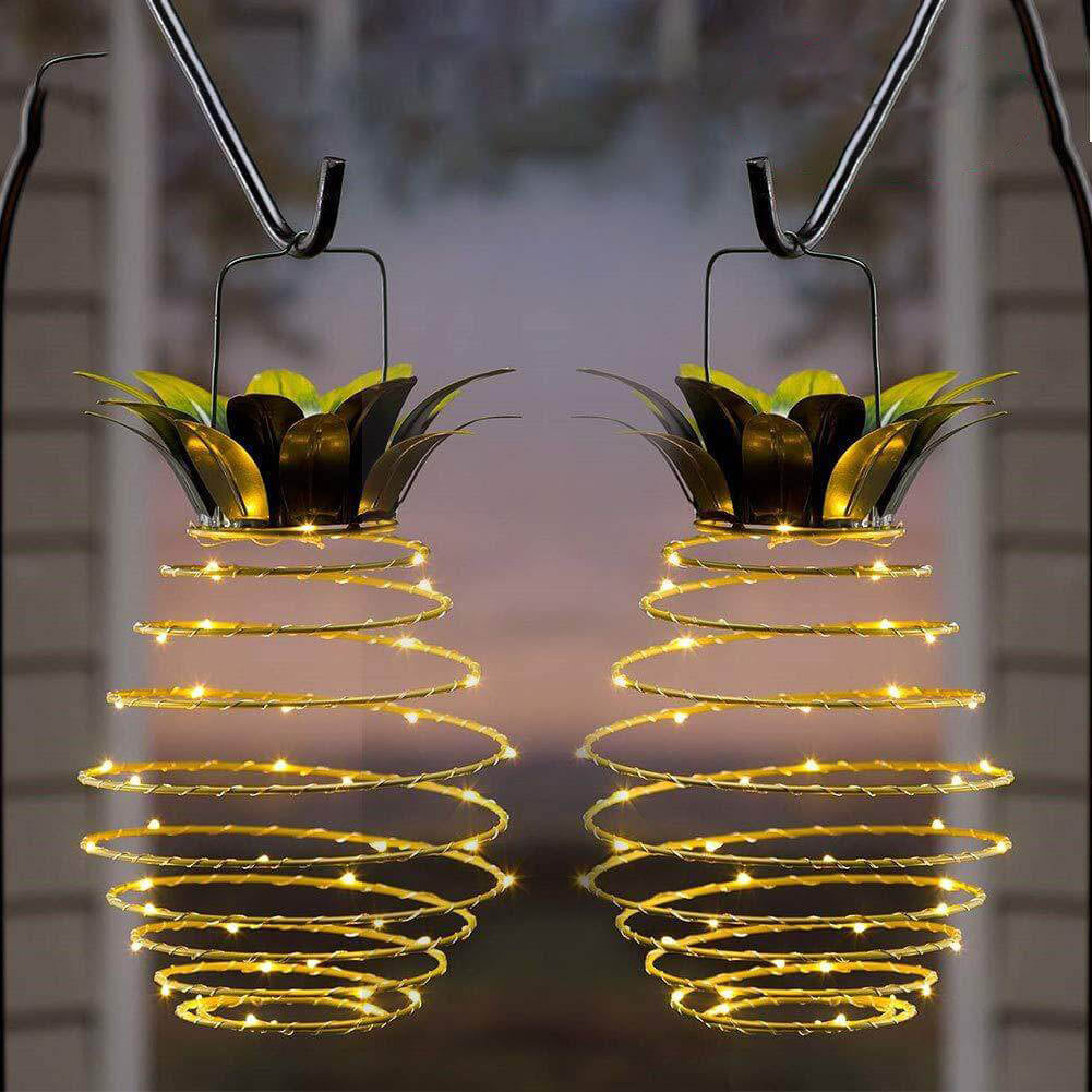 Frendorf | SolarShine Ananas-Laterne | LED Solar Gartenlampe | Kupferdraht | Outdoor Wasserdicht | Hängende Deko-Leuchten