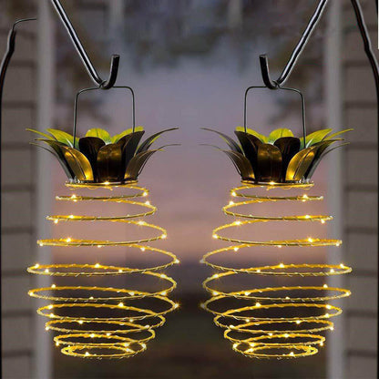 Frendorf | SolarShine Ananas-Laterne | LED Solar Gartenlampe | Kupferdraht | Outdoor Wasserdicht | Hängende Deko-Leuchten
