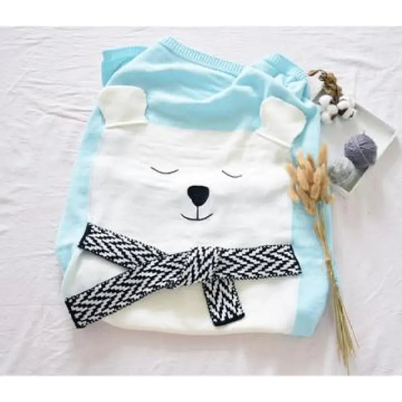 Frendorf | Baby Strickdecke mit Tiermotiv – Kuscheldecke mit 3D-Design für Kinder